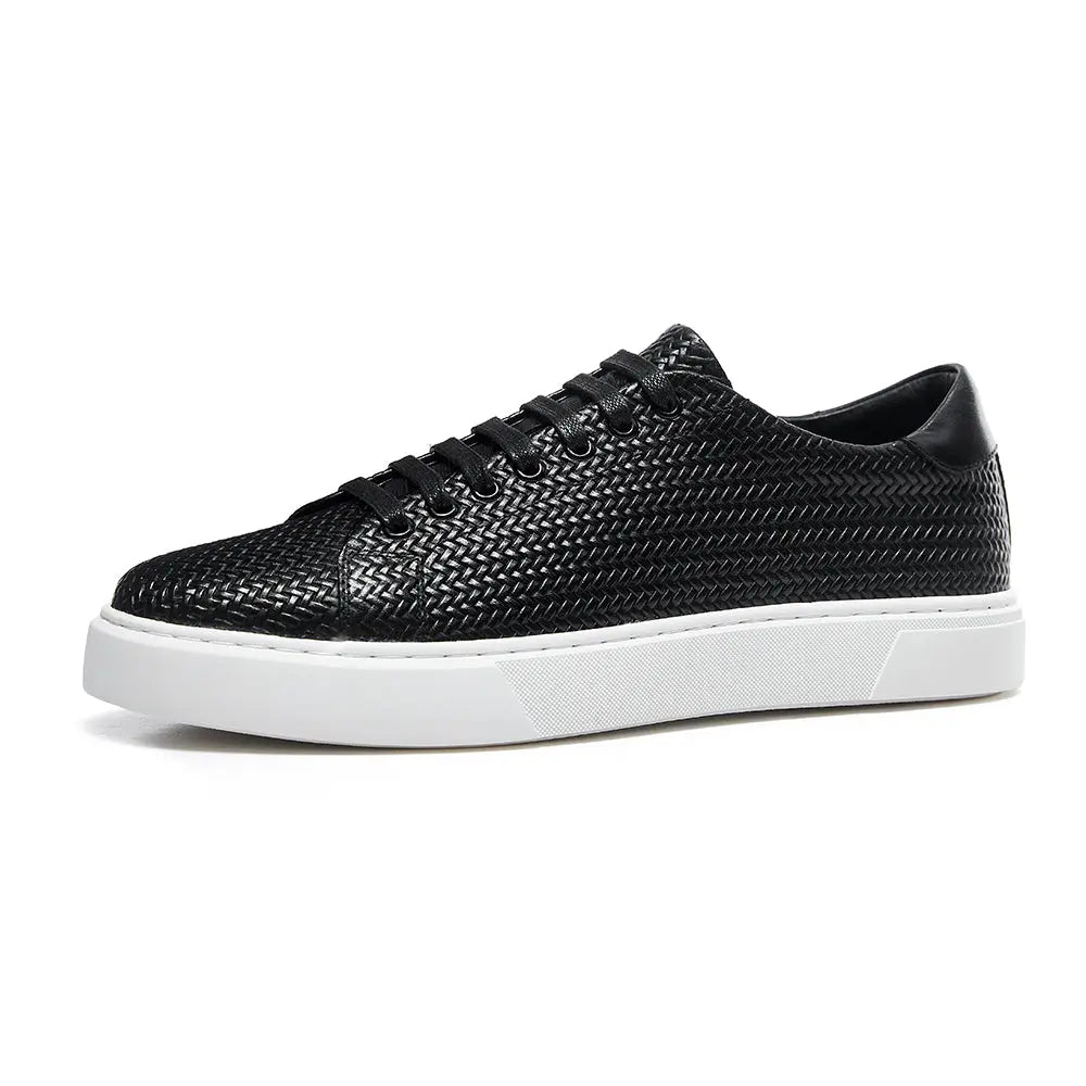 Gifennse Knit Shoes for Men Business Casual Platform Sneakers