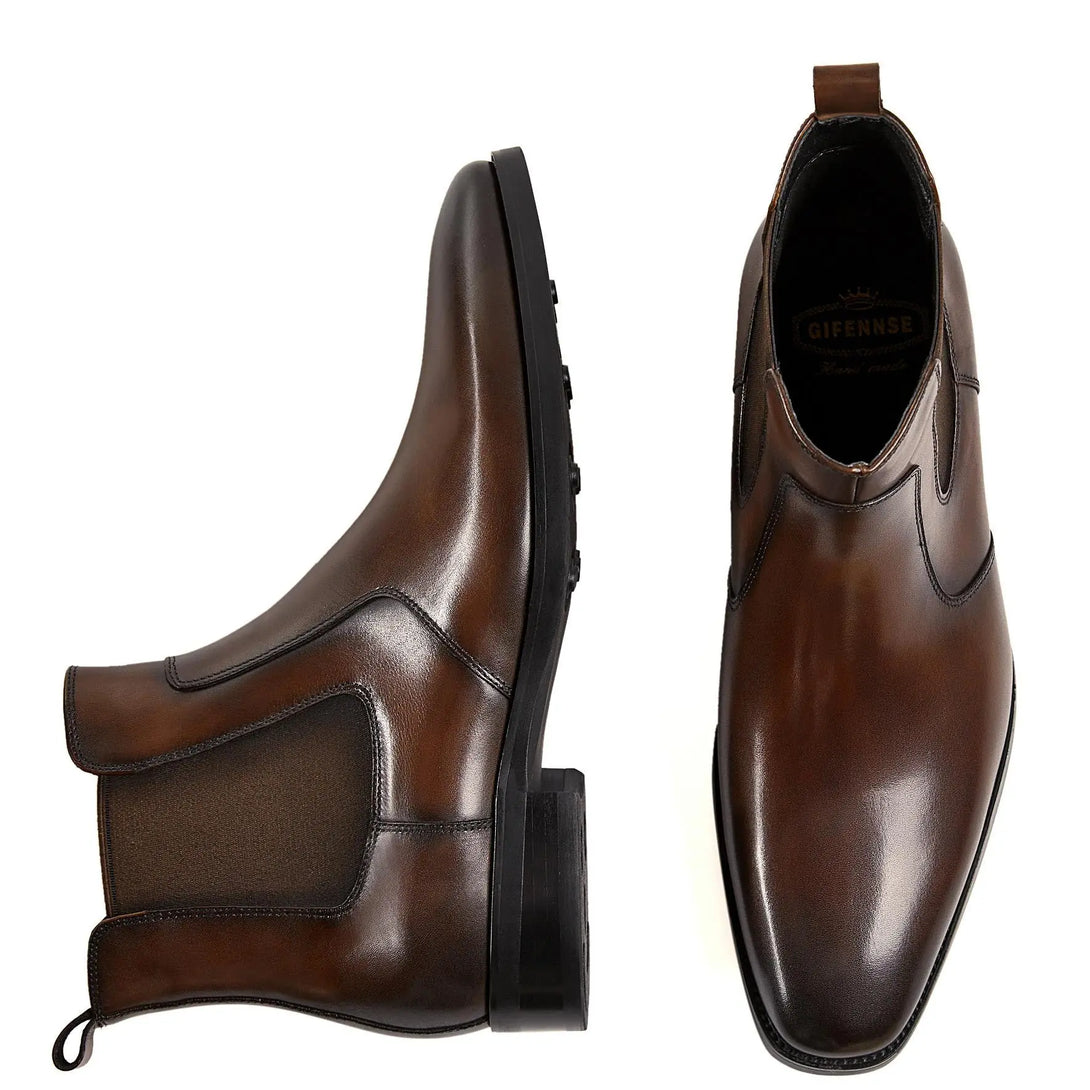 Gifennse Mens Dress Leather Chelsea Boots