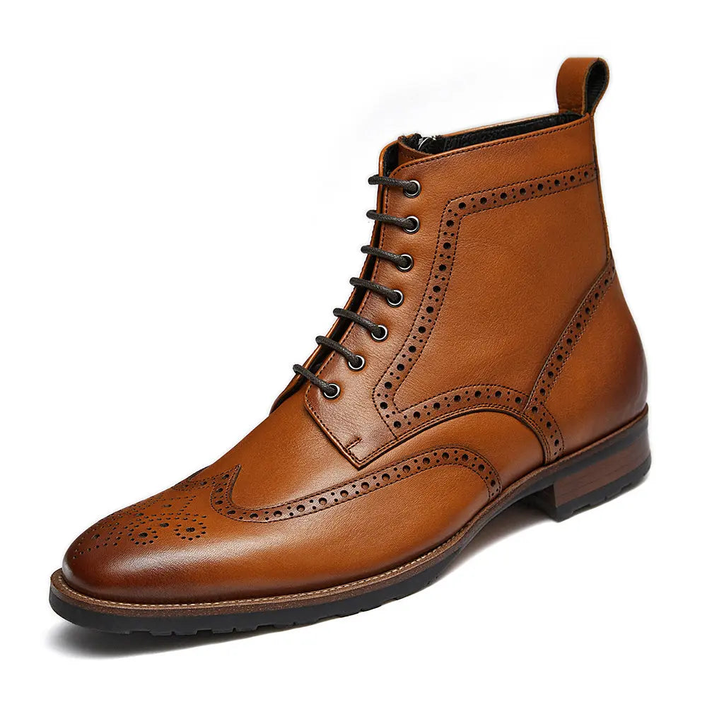 Gifennse Men's Casual Oxford Chukka Black Dress Boots