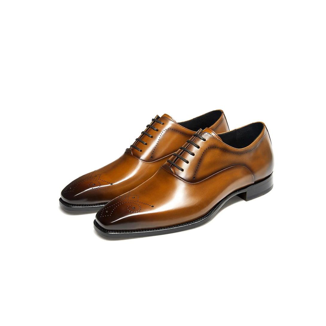 Hetschke leather engraved Captoe Oxford Goodyear Welted Shoes