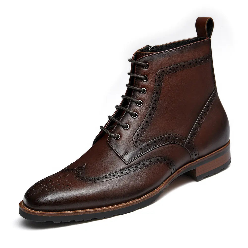 Gifennse Men's Casual Oxford Chukka Black Dress Boots