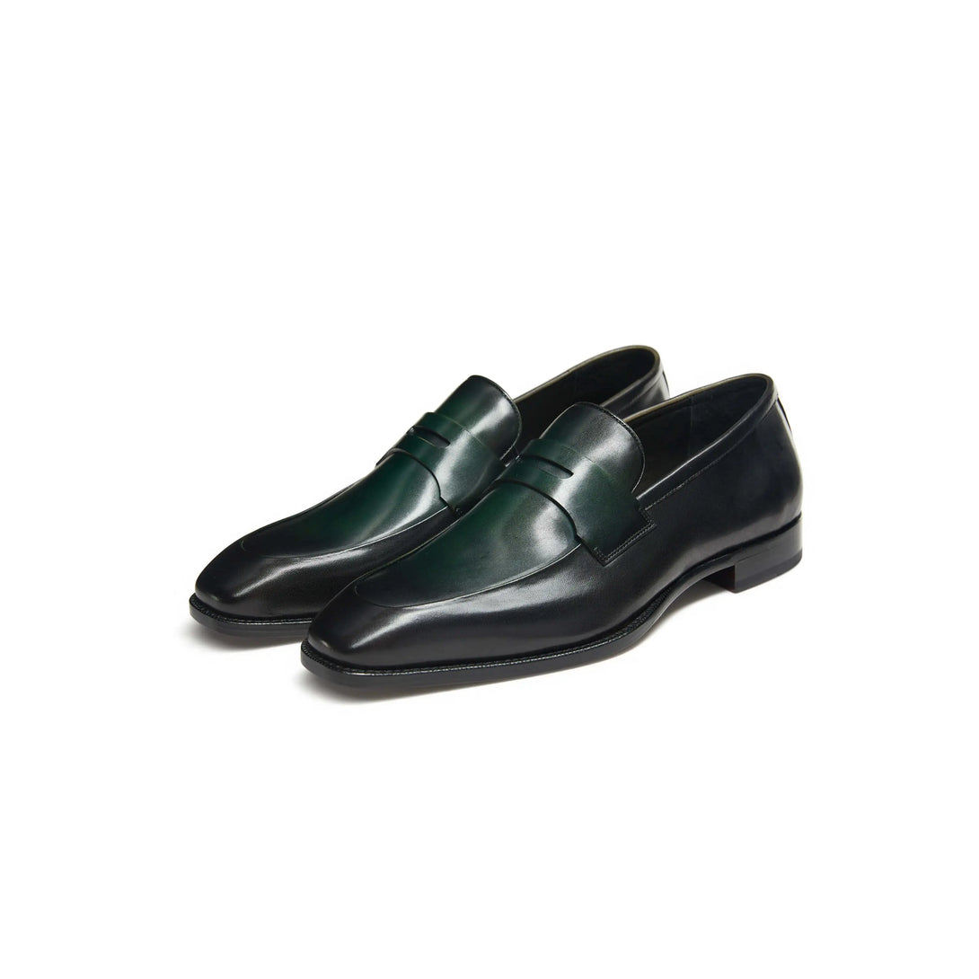 Hetschke Wide Toe Leather Penny Loafer Goodyear Shoes