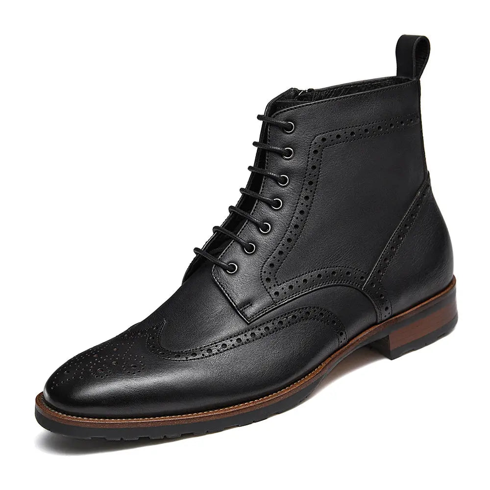 Gifennse Men's Casual Oxford Chukka Black Dress Boots