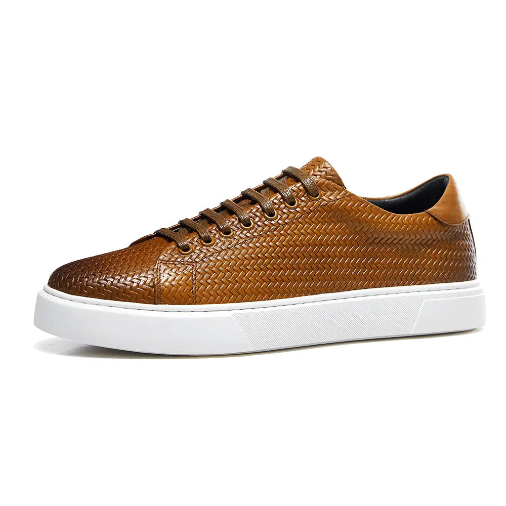 Gifennse Knit Shoes for Men Business Casual Platform Sneakers
