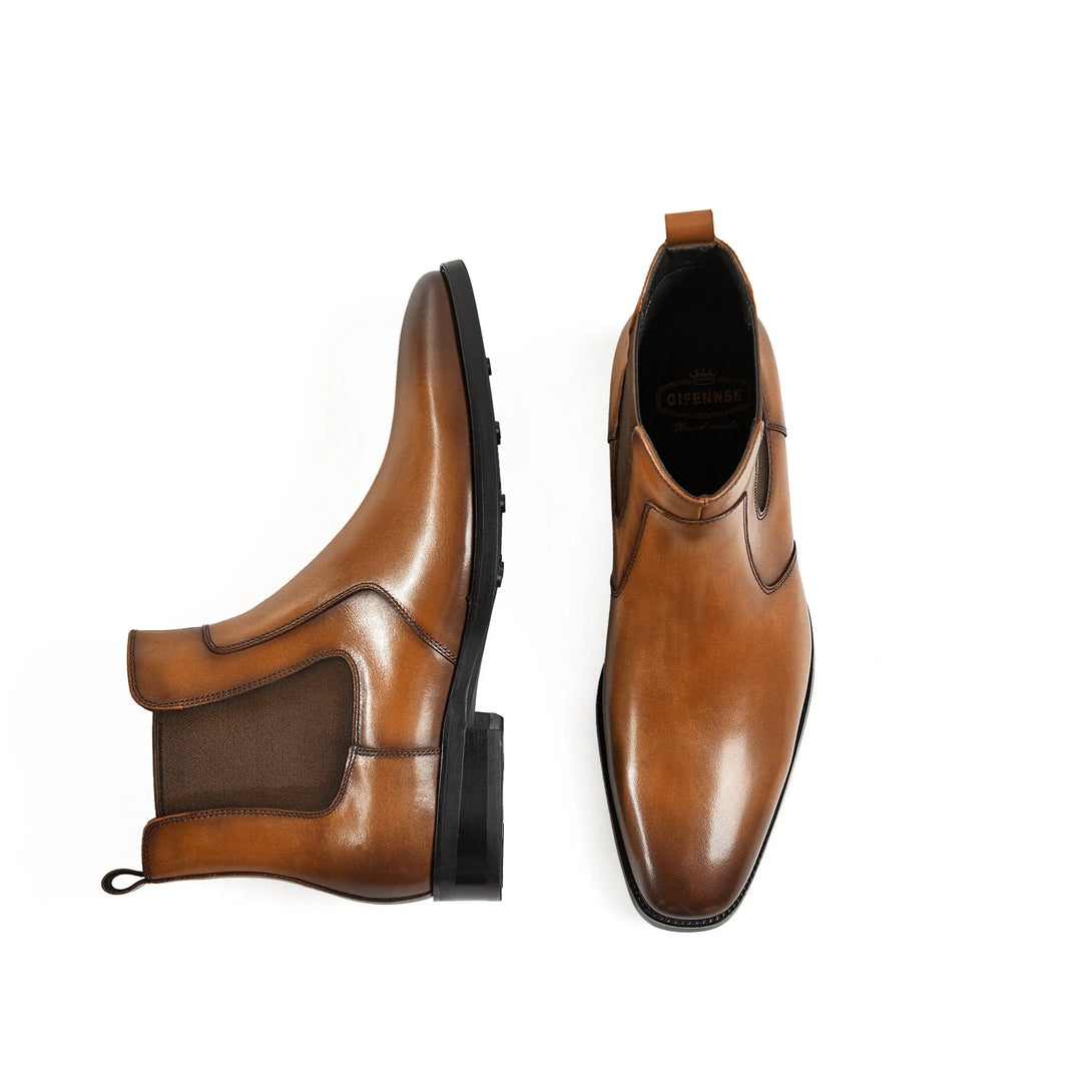 Gifennse Mens Dress Leather Chelsea Boots