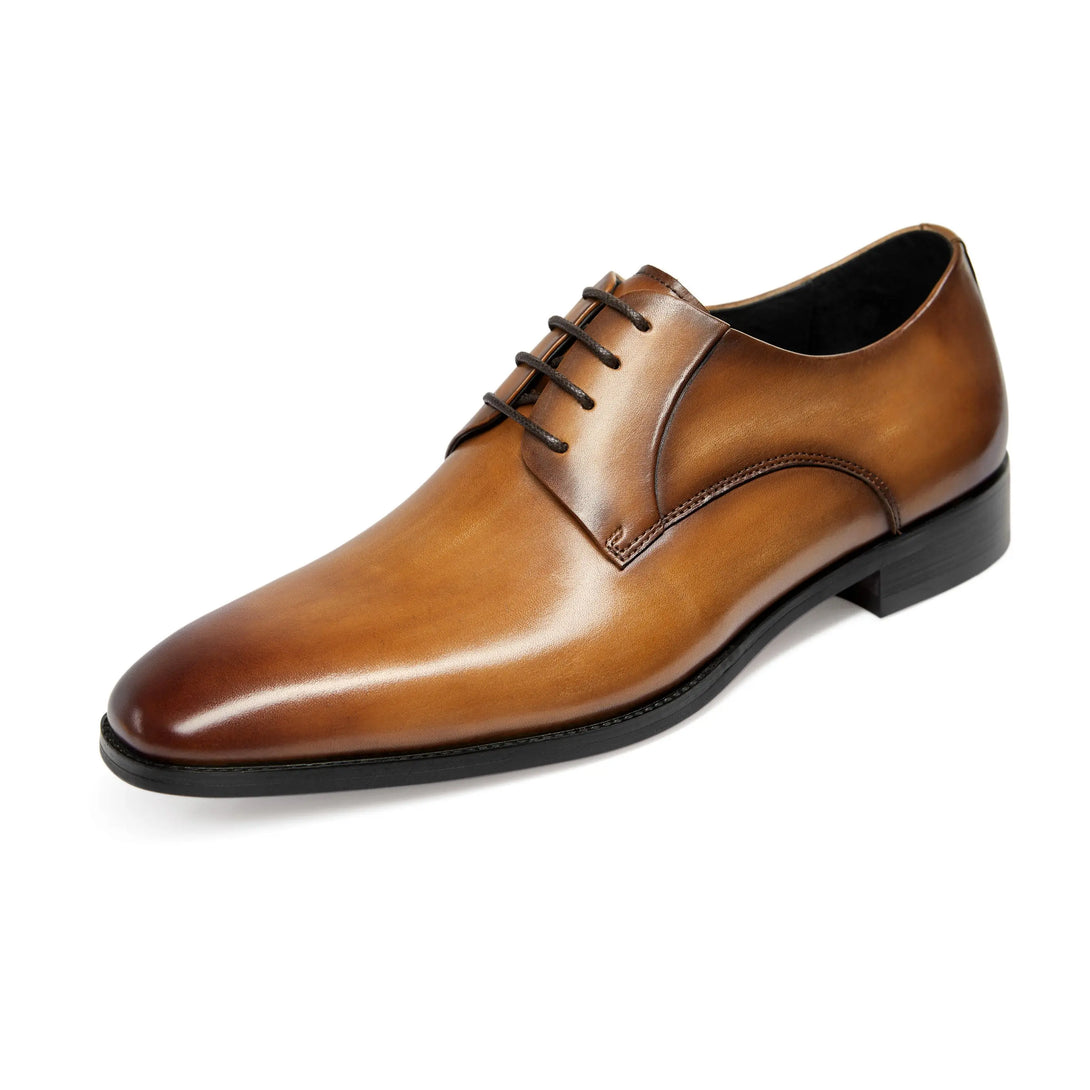 Men's Handmade Leather Modern Classic Lace up Leather Lined Perforated Dress Oxfords Shoes