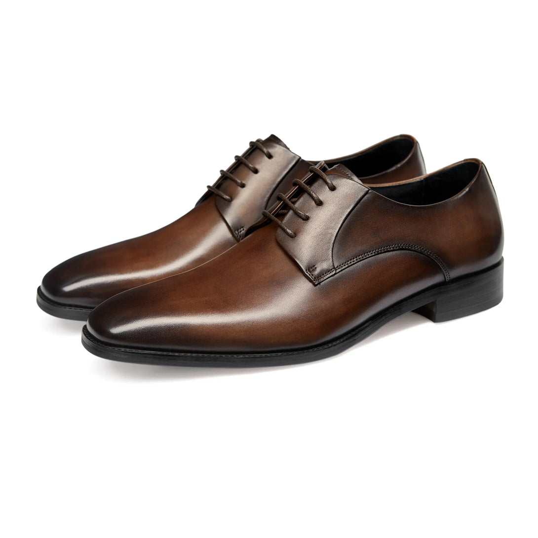 Men's Handmade Leather Modern Classic Lace up Leather Lined Perforated Dress Oxfords Shoes